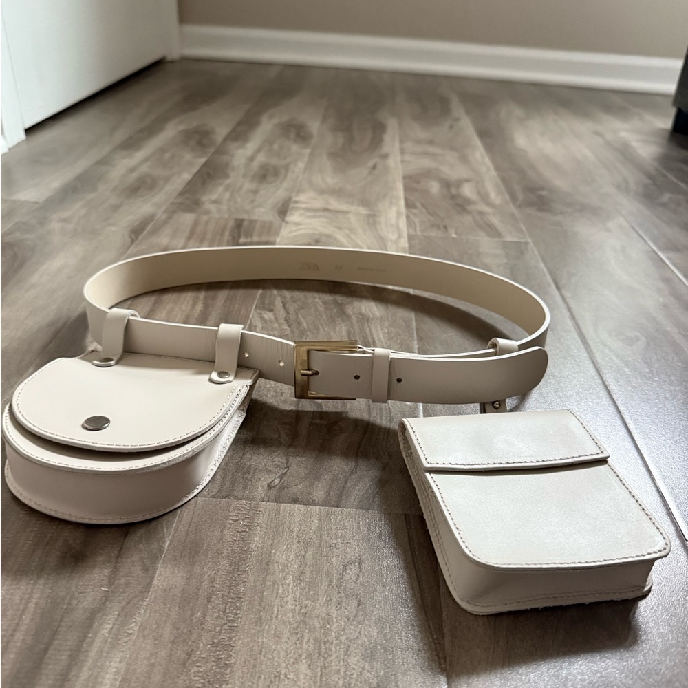 Elegant Cream Belt Bag Set